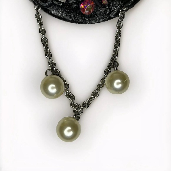 Vintage Marena Handarbeit Art Deco Iridescent Dangle Pearls Pin Brooch Germany - Picture 4 of 6